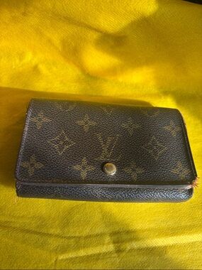 Louis Vuitton vintage Monogram Canvas Wallet in Brown and Tan